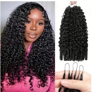 Feather Crochet Human Hair Burmese Curly 2 Bundles 14" 120g Knotless 1B